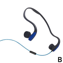 (Blue) Wired Bone Conduction Headphones 3.5mm Audio Jack for Running Workout Hiking