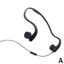 (Black) Wired Bone Conduction Headphones 3.5mm Audio Jack for Running Workout Hiking