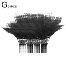 (Black 24pcs) Artificial Boston Fern UV Resistant Lifelike Artificial Boston Fern Basket Plant