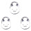 3X Black Cat Cartoon Foldable Silver Tone Handbag Hook Antislip Rubber Base 1