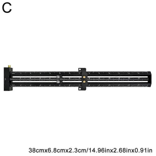 (Black 14inch) Scriber Marking Line Ruler T Type Woodworking Scriber Measuring Tool Adjustable