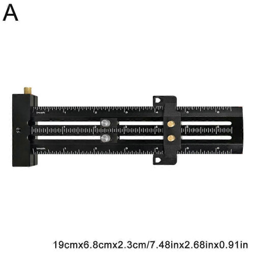 (Black 6inch) Scriber Marking Line Ruler T Type Woodworking Scriber Measuring Tool Adjustable