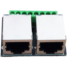 16 Stück RJ45-Ethernet-Breakout-Board mit Zwei Buchsen, 3,5-mm-Anschlussplatine, Geschirmtes Netzwerkadapterterminal