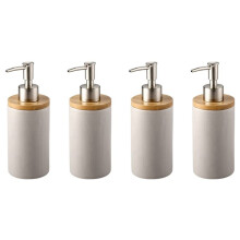 4X 400Ml Keramik Seifen Spender, Nordischer Stil, Lotion Spender Seifen Spender für KüChe und Bad -Grau