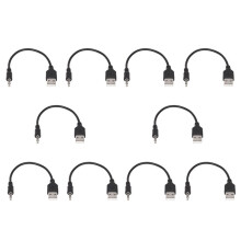 10X 3.5 mm Klinkenstecker AUX Audio Jack zum USB 2.0 Maennlichen Ladekabel Adapterkabel Fuer Auto MP3