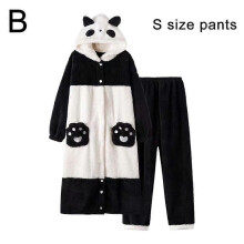 (Set S) Women's Pajamas Panda Warm Soft Robes Nightgown Kawaii Animal Cosplay Suit
