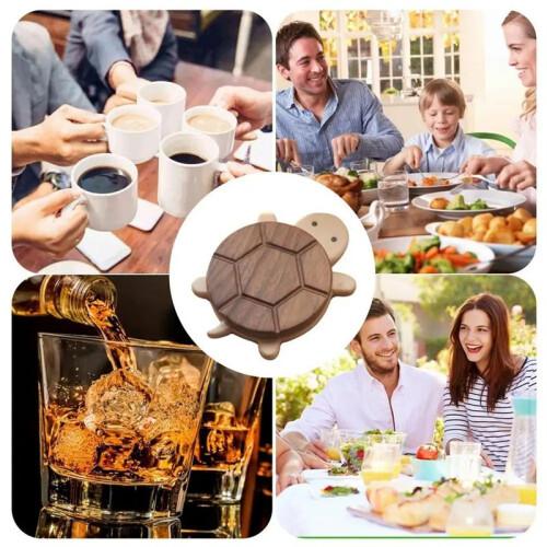 Turtle Coasters for Coffee Table Wood Coffee Table Mat Coaster Drinks Coasters for Coffee Tabletop Protection 2
