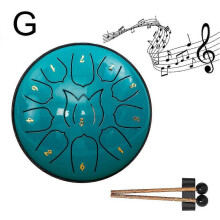 (G) 6 Inch 11 Tone Steel Tongue Drum Hand Pan Drum Drumstick Percussion Instrument