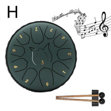 (H) 6 Inch 11 Tone Steel Tongue Drum Hand Pan Drum Drumstick Percussion Instrument