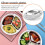 Stainless Steel 3 Sections Round Divided Dish Snack Dinner Plate Diameter 24Cm 4