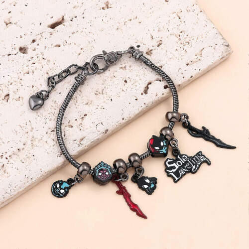 Ιαπωνικά Anime Solo Leveling Bracelets Sung Jin-Woo DIY Χειροποίητα Μενταγιόν Μεταλλικά Βραχιό 2