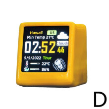 (Golden) Smart WiFi Weather Forecast Station Bed Clock for Desktop Decoration