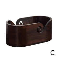 (Walnut double face) Wooden Yarn Bowl Handmade Crocheting Knitting Storage Bowl Wool Ball Holder