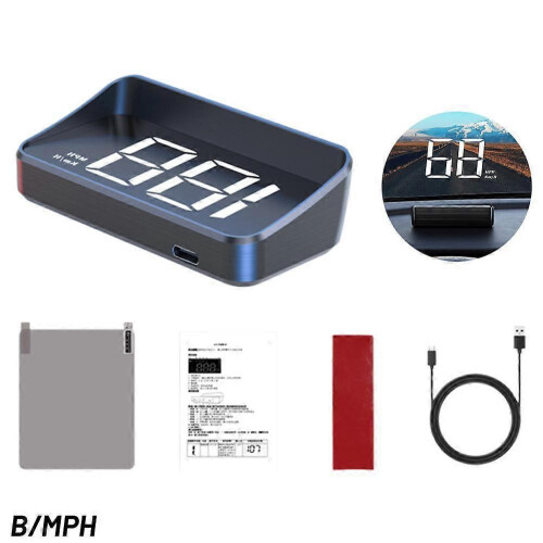 (White MPH) Car Speedometer Digital HUD Head Up Display Universal GPS Projectors Speedomete