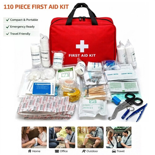 110PCS First Aid Kit Emergency Medical Bag