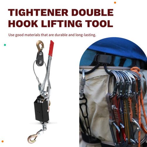 Wire Rope Hand Power Puller Tighten Tool Tightener Double Hook Lifting Tool Wire Power Puller Heavy Duty Power Puller 4T 2