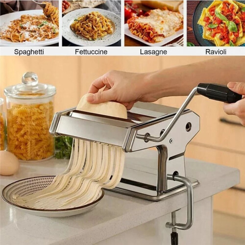 Stainless Steel Adjustable Pasta Maker Machine Noodle Dumpling Press Machine Two Cutter Kitchenware Multifunctional 2