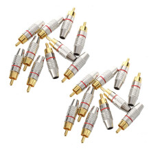 Adaptateur Connecteur de Cable Coaxial Audio Fiche RCA Male Sans Soudure 20 Pieces