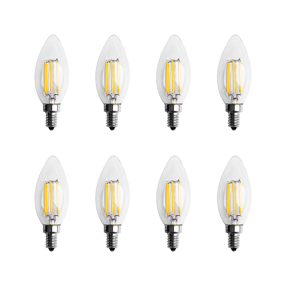 8X Dimmable E12 6W Cob Edison Candle Flame Filament Led Light Bulb Lamp 10 X 3.5Cm 4711148244312