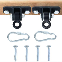 Heavy Duty Swing Hangers Swing Set Brackets - Porch Swing Hanging Kit with Swivel Hooks - 2 Pack for Playground, Yoga, Trapeze (Screws Included) Indo