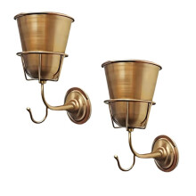 2 Stuks Wandvaas, Ijzeren Wandplanter - Plantenhouder voor Binnen/Buiten voor Levende of Kunstmatige Bloemen, Sleutels en Decoraties