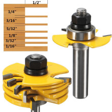 2 pz Slot Cutter 3 Wing Router Bit 1/2 e 1/4 pollici Shank strumento di lavorazione del legno regolabile