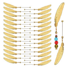 30st DIY Kralenbare Bladwijzers, Lege Staaf met Verenhanger Kralenpaginahouder Boekenlegger CraftMaking Kit voor Boekenliefhebbers B