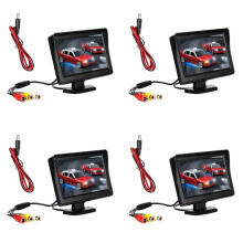 4X 9V-24V 4,3 Tums Bilbacksmonitorsats TFT LCD Bilbackkamera Backlägesparkeringssystem Monitor Utan Kamera