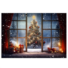210X150cm Kerst Achtergrond Doek Kerstboom Sneeuwvlok Feestdecoratie Kinderen Fotografie Achtergrond Doek,B