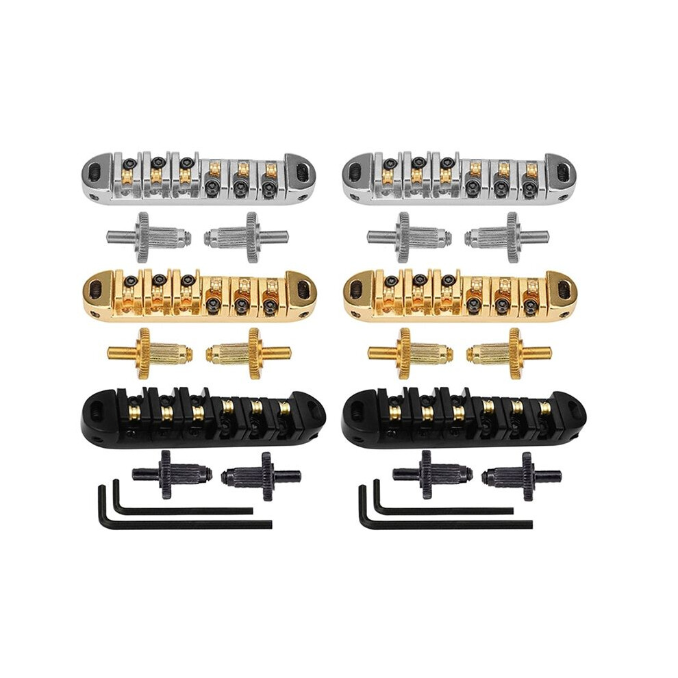 3Set Electric Guitar Rollers Saddle Bridge Tune O-Matic Studs And Hex Wrench Set For Lp Les Guitar Replacement Parts 6032698585495