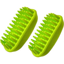 2 Pack Silicone Dog Shampoo Brush, Dog Massage Comb, Soft Bath Brush for Medium and Medium Length