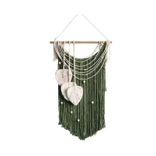 Bohemian Style Wall Decor Handmade Leaf Core-Spun Silk Tassel Green