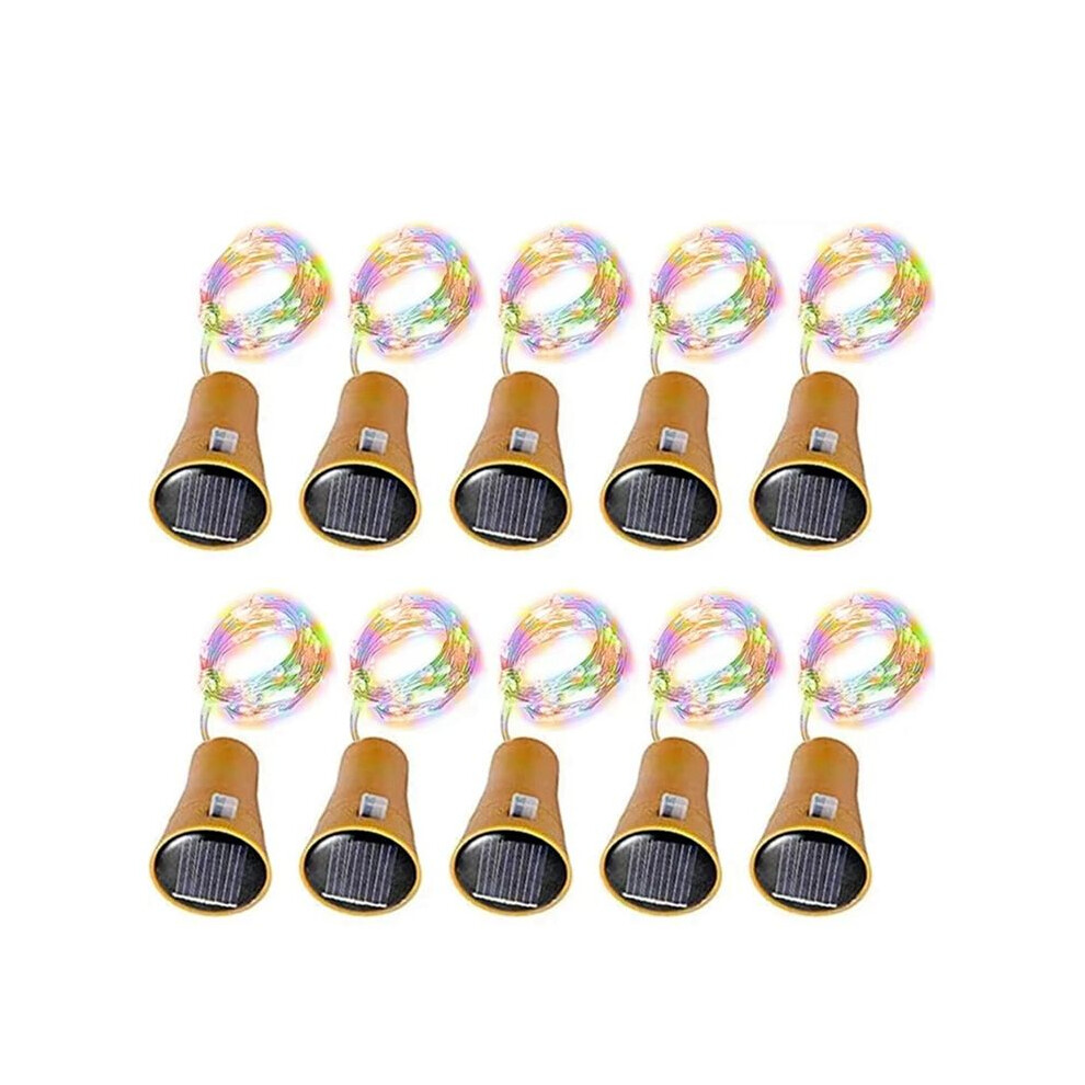 10Pcs Solar Wine Bottle String Light 10Led Solar Fairy Lights Cork Shape Holiday Lamp Wedding Party Garden Decor A 6034266139598