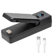 Bag Sealer-2In1 Portable Rechargeable Handheld Vacuum Heat Sealers &Cutter for Plastic Bag Storage Food 1Pcs Black