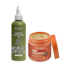 (2 Set) Raw Batana Oil for Hair Growth Set, Thick and Strong Natural Hair for Men & Women 2025 New Cold Pressed Scalp Mask and Wonder Growth Oil Serum
