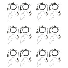 12 Pack Fbi Style 2Pin Covert Acoustic Tube Earpiece Ptt Headset for 2 Ways Radio GP88S GP300 GP68 GP2000 GP88