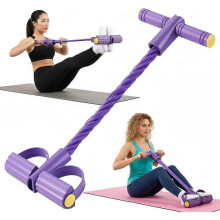 Pedal Resistance Bands with Handles for Women, 6-Tube Durable Pedal Exerciser for Home & Office Workout, Natural Rubber Resistance Band for Full Bod