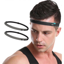Sports Silicone Sweatband, Headband with Sweat-Guiding Channels Away from Eyes, Soft and Flexible, Universal Fit with Elastic Strap, Helmet-Compatib