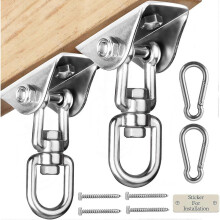 Heavy Duty Swing Hangers for Wooden Sets 2000 LB Capacity Hammock Hanger 360 Swivel Stainless Steel Swing Hardware Accessories 2 Packs for Porch Play