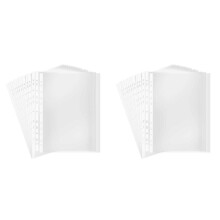 200Pages A4 Punched Pocket, Clear 11-Hole Sheet Protector Binder Pocket Paper File Letter Sheet Binder Sleeves 8 Silk