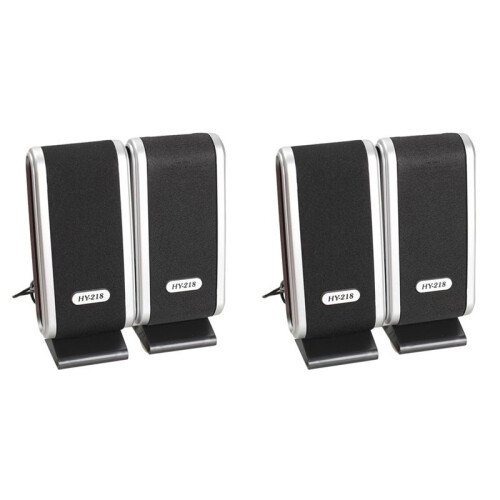 4 Pcs USB Computer Speakers Portable Speaker Stereo 3.5mm with Ear Jack for Desktop PC Laptop