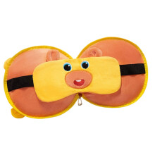 2-in-1-Design, Reisekissen, lichtblockierende Maske,-Gelb