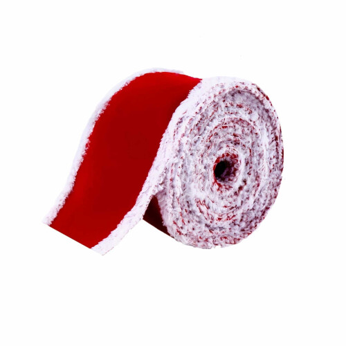 Rotes Samt-Weihnachtsband, 2 m, 2,5 Zoll, mit Draht