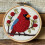 Punch Needle Kit Red Cardinal & Cherry Pattern 1
