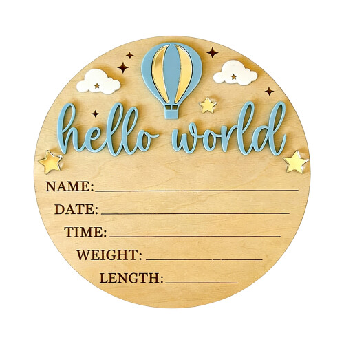 Personalize Newborns Keepsakes Board For-light blue silver