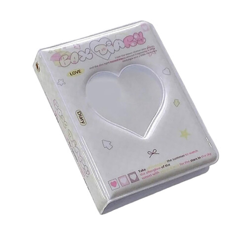 Álbum de fotos em PVC com design de coração, 40 bolsos, 7,6 cm (3 polegadas).