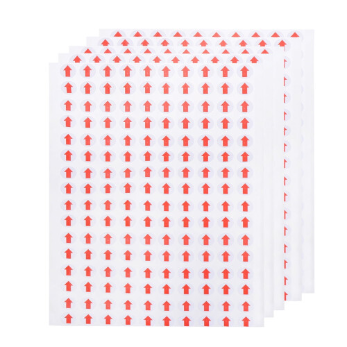 Removable Arrow Labels 10 mm White & Red