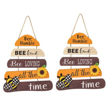 Typ B Hem Dörrdekoration, Bee Kindness Bee Happy Thanksgiving Bee Välkomstskylt Ytterdörrsdekoration