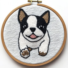 Boston Terrier Punch Needle Set für Anfänger – 20x20cm