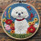 Punch Needle Kit Bichon Frise Floral Design 1